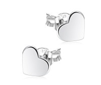 Heart Shaped Silver Ear Stud STS-5310